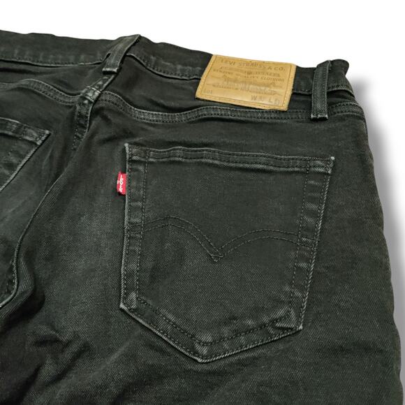 Levi’s Premium 511 Jeans Mens 30 x 32 Big E Black Denim Dark Wash Faded - Picture 1 of 10
